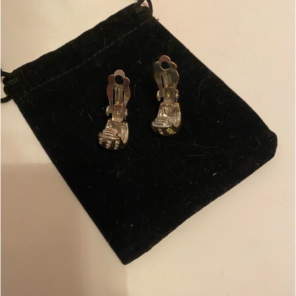 Silver CZ clipon earrings - Picture 2 of 10